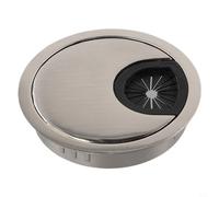 Œillet de bureau multifonction en alliage de zinc avec finition chromée brossée amovible pour un accès facile aux fils (brossé 60 mm)