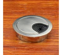 Œillet de câble de bureau en métal en alliage de zinc avec couvercle rotatif à rabat pour meubles de bureau ou de maison, diamètre 50 mm/60 mm/80 mm, en bronze rouge, brossé, argent, noir ou chrome