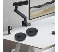 Œillet de câble en alliage de zinc de 50 mm avec brosse pour gestion des fils de bureau, couvercle de trou finition chromée pour organisation des câbles de table de bureau (noir, 53 mm)