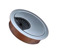 Œillet de gestion des câbles pour bureau - Housse pratique en alliage de zinc avec plaque amovible (chrome perlé 50 mm)