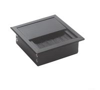 Œillet en alliage d'aluminium avec insert de brosse pour gérer facilement les câbles d'alimentation et de données sur les bureaux de bureau ou à domicile (noir)