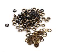 Œillet rond œillet Premium Cuivre Fer Laveuses Haute Durabilité Set pour l'artisanat Lacets Ceintures Sacs Vêtements Cuir Tissu Textile Textile Bronze Noir Or (8mm 100Sets)