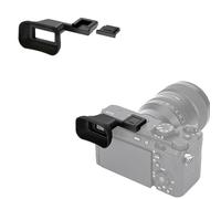 Œilleton longue vue en silicone souple JJC avec adaptateur pour griffe froide, œilleton compatible avec Sony A7CII, A7CR, capteur oculaire d'adaptation pour appareil photo(installé avec griffe chaude)