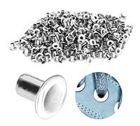 Œillets 2 mm œillets auto-rétractables rivets à double capuchon goujons métalliques tubulaires ensemble d'œillets métalliques pour vêtements pour noyaux de perles vêtements cuir toile 500 pièces