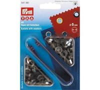 Prym 541361 Œillets et rondelles, 5,0mm, Laiton Antique