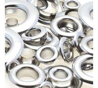 Œillets en métal avec rondelles - Œillets en cuivre pour loisirs créatifs en cuir, sacs, chaussures - 3,5 à 14 mm - Argenté/noir