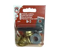 Œillets et rondelles avec support (doré, 10 œillets - Taille 24 mm de diamètre)