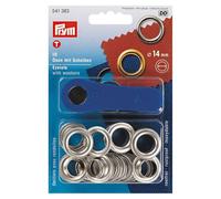 ¿Illets Et Rondelles Laiton 14 Mm Argent 10 Pcs + Outil De Pose