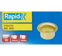 Œillets Rapid n° 300 laitonnés Diamètre : 4 mm 1.000 pièces