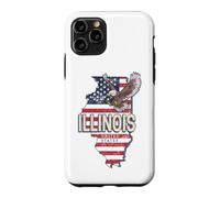 Illinois États-Unis Aigle Rétro Carte Vintage USA Souvenir Coque pour iPhone 11 Pro