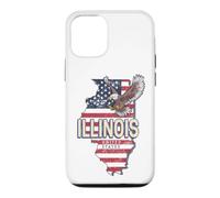 Illinois États-Unis Aigle Rétro Carte Vintage USA Souvenir Coque pour iPhone 12/12 Pro