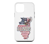 Illinois États-Unis Aigle Rétro Carte Vintage USA Souvenir Coque pour iPhone 12 Mini