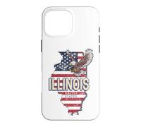 Illinois États-Unis Aigle Rétro Carte Vintage USA Souvenir Coque pour iPhone 16 Pro Max