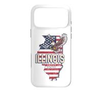 Illinois États-Unis Aigle Rétro Carte Vintage USA Souvenir Coque pour iPhone 17 Pro Max