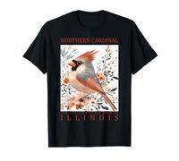 Illinois Northern Cardinal State Souvenir de Voyage pour Oiseaux T-Shirt