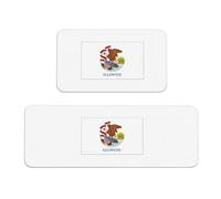 Illinois State Flag Tapis de cuisine pour sol et cuisine, pour divers espaces intérieurs et extérieurs