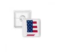Illinois USA Carte Étoiles Rayures Drapeau Forme PBT Keycaps pour Clavier Mécanique Blanc OEM sans Marquage d'impression R4 Multicolore