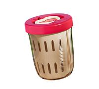 Illkjasfc Bol à salade anti-fuite à deux niveaux pour yaourts, flocons d'avoine, petit déjeuner, préparation des repas, ustensiles de cuisine, récipient de stockage des aliments, tasse à salade double