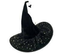 Illkjasfc Chapeau de sorcière d'Halloween - Accessoires de sorcière - Chapeau de déguisement de magicien pour homme et femme - Pour Halloween et bal masqué - Cosplay