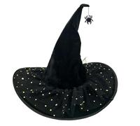 Illkjasfc Chapeau de sorcière d'Halloween - Accessoires de sorcière - Chapeau de déguisement de magicien pour homme et femme - Pour Halloween et bal masqué - Cosplay