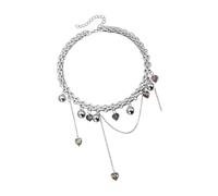 Illkjasfc Collier moderne à breloques en forme de cœur avec sphère - Parfait pour les tenues festivités - Collier tendance avec boule d'amour