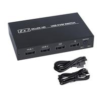 Illkjasfc Commutateur HDTV 2 ports USB Sélection Résolution vidéo 4K 30 Hz Pour salles d'ordinateur Résolution 3840 x 2160 à 30 Hz