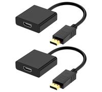 Illkjasfc Convertisseur DP vers HDMI résolution 4K @ 30 Hz avec transmission de synchronisation de musique et vidéo pour PC, ordinateur portable, téléviseurs, moniteurs vers câble HDMI synchronisation