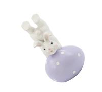 Illkjasfc Décorations de Pâques - Œufs de Pâques - Lapins en résine - Statue de lapin en résine - Décoration de table - Figurines en résine