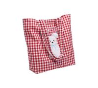 Illkjasfc Élégant sac à bandoulière en toile avec décoration de chien, sac à main grande capacité sous les bras pour les trajets et les voyages décontractés pour femme