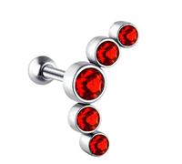 Illkjasfc Élégante boucle d'oreille cartilage en acier inoxydable avec pierre de cristal tchèque hélixes tragus oreille accessoire piercing bijoux de corps bijoux de piercing