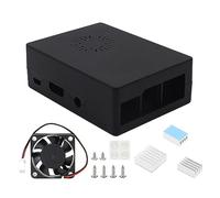 Illkjasfc Étui pour RaspberryPi3b 3b + Coque ABS avec dissipateur thermique Ventilateur Ordinateur Carte mère Boîtier de Protection Boîtier