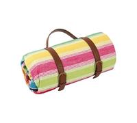 Illkjasfc Grande couverture de pique-nique de 150 x 200 cm avec couche d'éponge de 4 mm et sangle de reliure en cuir adaptée pour l'extérieur Couverture de pique-nique épaisse