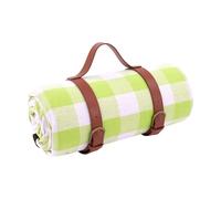 Illkjasfc Grande couverture de pique-nique de 150 x 200 cm avec couche d'éponge de 4 mm et sangle de reliure en cuir adaptée pour l'extérieur Couverture de pique-nique épaisse