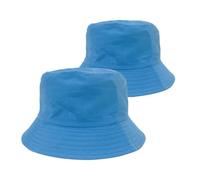Illkjasfc Lot de 2 bobs blancs pour homme et femme - Protection solaire - Protection solaire, bleu lac, Taille unique