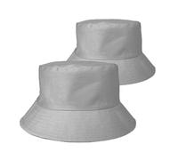 Illkjasfc Lot de 2 bobs blancs pour homme et femme - Protection solaire - Protection solaire, gris clair, Taille unique