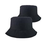 Illkjasfc Lot de 2 bobs blancs pour homme et femme - Protection solaire - Protection solaire, Noir , Taille unique