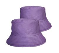 Illkjasfc Lot de 2 bobs blancs pour homme et femme - Protection solaire - Protection solaire, violet, Taille unique