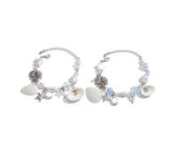 Illkjasfc Lot de 2 breloques de mer tendance symbolisant la douceur et la bonne fortune adaptées aux jeunes femmes passionnées de mode coquillages, taille unique, Comme décrit