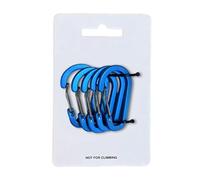 Illkjasfc Lot de 5 mousquetons ergonomiques en aluminium avec mécanisme de verrouillage sécurisé, sac de randonnée pour l'organisation des engrenages, anneaux en D en aluminium, bleu lac, One Size