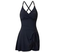 Illkjasfc Maillot de bain pour femme avec col en V et bretelles réglables - Maillot de bain froncé avec slip