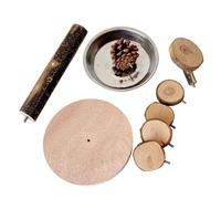 Illkjasfc Mangeoire rotative en bois pour hamster - Plateforme interactive avec composant amovible en acier inoxydable