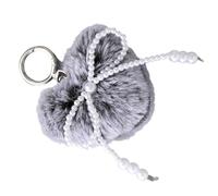 Illkjasfc Porte-clés en fausse fourrure avec pompons en forme de balle de pompon, pour sac à main, sac à main, accessoire de sac à dos, cadeau pour femme, anneaux de voiture, D
