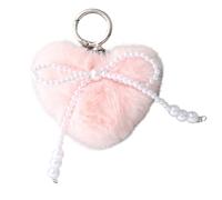 Illkjasfc Porte-clés en fausse fourrure avec pompons en forme de balle de pompon, pour sac à main, sac à main, accessoire de sac à dos, cadeau pour femme, anneaux de voiture, C