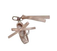 Illkjasfc Porte-clés en forme de chaussure de danse fait à la main avec ruban - Accessoire - Texture tissu - Parfait pour les amoureux et les cadeaux spéciaux, a, taille unique