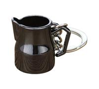 Illkjasfc Porte-clés en métal avec porte-filtre à expresso, motif machine à café, pendentif pour sac cadeau pour les amoureux en métal, Latte Art Vat Noir, taille unique