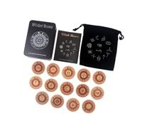 Illkjasfc Runique en bois fabriqué à la main avec outil de divination de rangement pour voyageurs et collectionneurs d'histoire runes de collection faites à la main