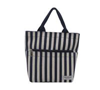 Illkjasfc Sac à main pratique en toile rayée pour femme Sac à main pratique et à la mode pour le sac essentiel du quotidien, bleu, One Size