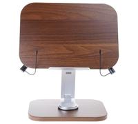 Illkjasfc Support réglable en bois et aluminium pour ordinateur portable, tablette, livre de cuisine avec rotation à 360 degrés pour une utilisation polyvalente, support de bureau en aluminium