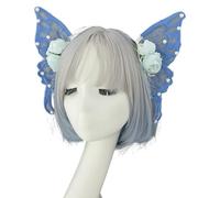 Illkjasfc Tale Princess Pince à cheveux avec perles ailées Ornement ailes de papillon et perles Ornements pour photographie de Renaissance Coiffe papillon fleur pour femme