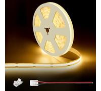 illuburg 12V Ruban LED COB Blanc Chaud 2700K 5m 528LED/m CRI90+ Dimmable Autocollant Bande Striscia Strip Lumineuse
